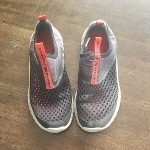 Rugged Shark Black and Red Slip-On Shoes